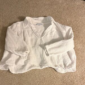 Abbeline White Textured Blouse